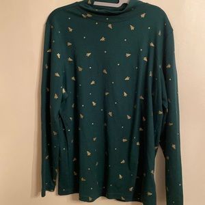 Karen Scott Mock Turtleneck Forest Green Size 1X